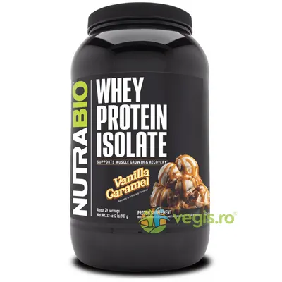 Izolat de Proteina din Zer cu Aroma de Caramel si Vanilie 907g