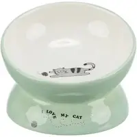 Trixie, castron ceramic ridicat ergonomic, verde, 0.15 L/ 13 cm