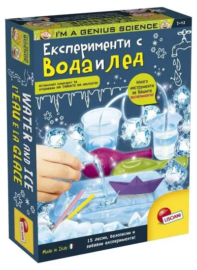 Set științific Lisciani Giochi - Mic geniu, experimente cu apă și gheață, 7+