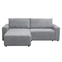 Coltar extensibil DALLAS ONE, cu lada depozitare, colt interschimbabil, gri deschis, 258x173x90 cm