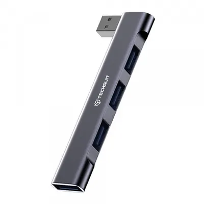 Hub USB Techsuit H14 ZenithDock, 4in1, Gri
