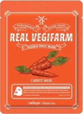 Fortheskin Real Vegifarm Mască facială cu morcovi, 23 ml