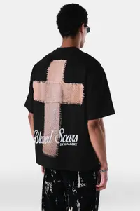 Tricou Oversize Blessed Scars – Black Cross Edition Tsas481(hg265) (mărime: L)