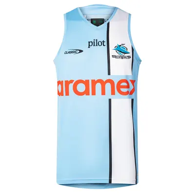Maiou de Antrenament Sharks 2026 NRL Pro Singlet Albastru Deschis