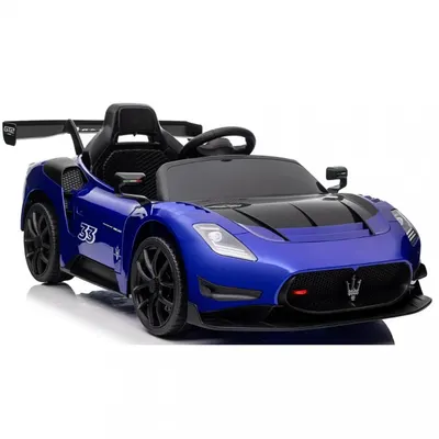 Masinuta electrica pentru copii Maserati MC20 GT2 Blue 300W cu echipare Premium si licenta, pornire la buton, scaun din piele, slow start, lumini, suspensii, roti din spuma Eva si scaun piele
