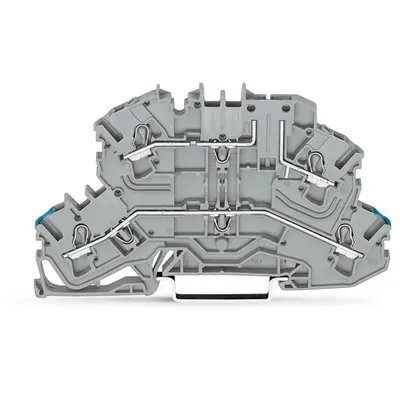 Double-deck carrier terminal block; N/L; upper-deck base; for DIN-rail 35 x 15 and 35 x 7.5; 2.5 mm²; Push-in CAGE CLAMP®; 2,50 mm²; gray
