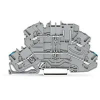 Double-deck carrier terminal block; N/L; upper-deck base; for DIN-rail 35 x 15 and 35 x 7.5; 2.5 mm²; Push-in CAGE CLAMP®; 2,50 mm²; gray
