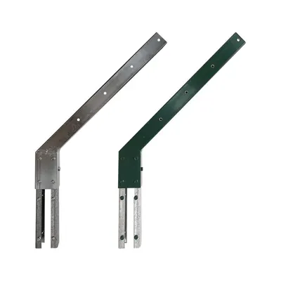 Set 2 x Suport Simplu Prindere Sarmei Ghimpate Serie Grea Stalp 60 x 40 mm Otel Vopsit RAL 6005