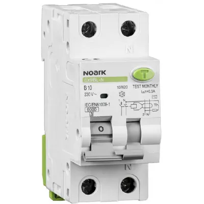 Intrerupator automat RCBO Ex9BL-N 1P+N 40A tip A 30mA curba B Noark 107642