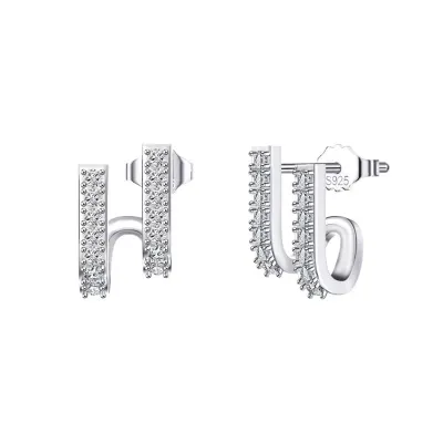 Cercei argint 925, JW1771, model elegant, placati cu rodiu