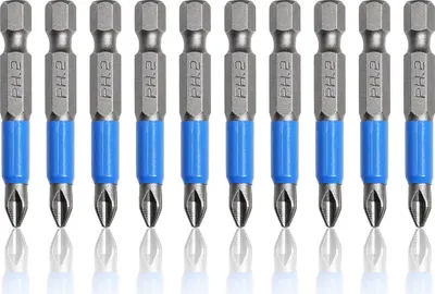 Set 10 Biti 50mm - Biti Surubelnita Magnetici S2 PH2