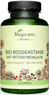 Bio Rosskastanie mit rotem Weinlaub, 120 capsule, Vegavero