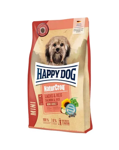 HAPPY DOG NaturCroq Mini Hrana caini talie mica, cu somon si orez 4kg