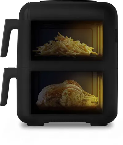 Friteuză cu aer cald Tefal - Easy Fry Crispy Stack EY7568E0, 2700W, 10 l, negru