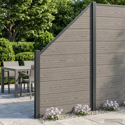 vidaXL Set de Gard 95 x 180 cm WPC și Aluminiu Gri