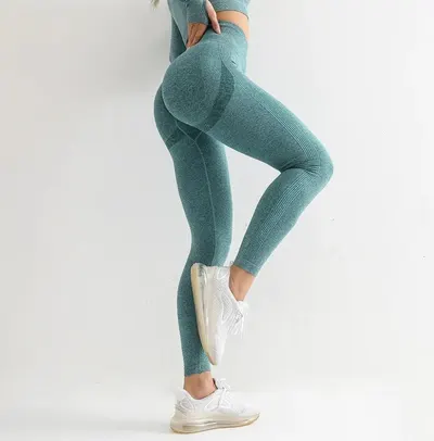 Colanti Fitness Modelatori Lungi, Push Up, Talie Inalta, Elastici, Verde Inchis - XL, MIX13533-1228