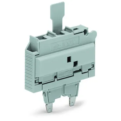 Fuse plug; with pull-tab; for glass cartridge fuse ¼ x 1¼; with indicator lamp; 380 - 500 V; 10.4 mm wide; gray