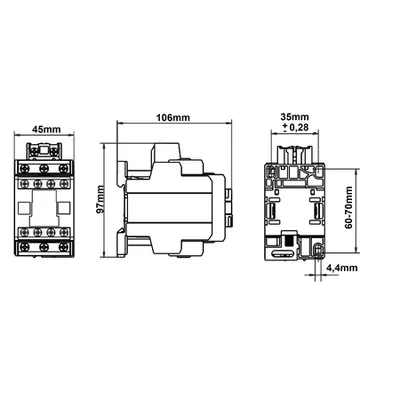 Contactor 3 poli, CUBICO Clasic, 11kW, 25A, 1ND+1NI, 24Vc.a.