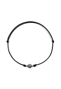 Bratara handmade - din argint 925 - ajustabila - cu piatra semipretioasa si snur de matase - 1 x bratara sodalit