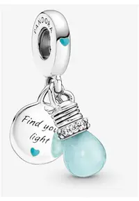 Charm tip bec luminos care straluceste in intuneric Find Your Light - Argint 925