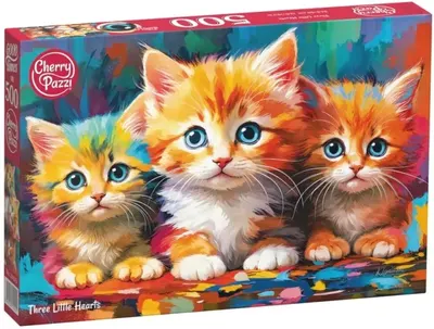 Puzzle Cherry Pazzi din 500 piese - Trei inimioare mici