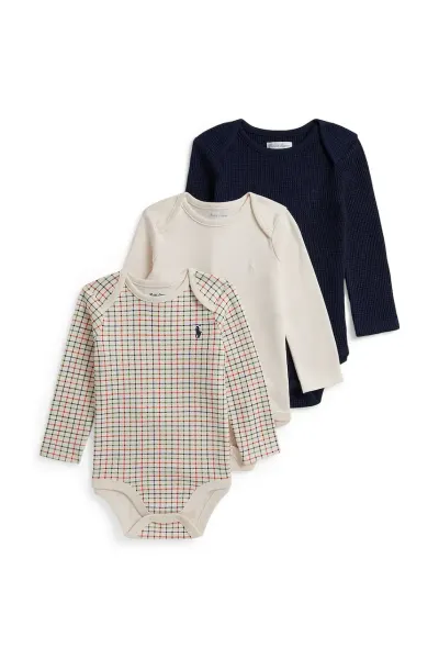 Polo Ralph Lauren body pentru copii din bumbac pachet de 3