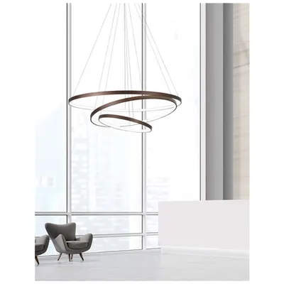 Lampa suspendata FERROL Coffee Brown Aluminiu & Acrylic Adjustable Dimabil Dimabil LED 111W 3000K 5500Lm IP20