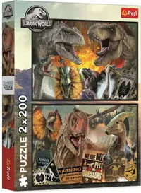 Puzzle Trefl de la 2 x 200 piese - Lumea preistorică