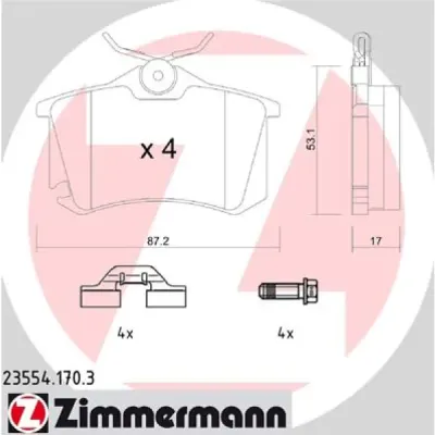 Set placute frana, frana disc ZIMMERMANN 23554.170.3