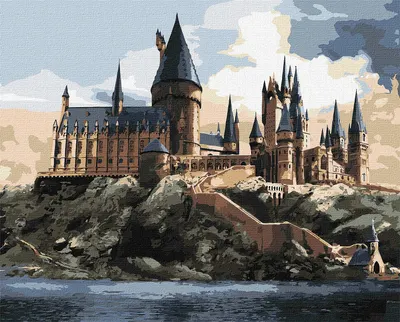 Set pentru desen după numere Ideyka Harry Potter - Hogwarts By Day, 40 x 50 cm