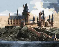 Set pentru desen după numere Ideyka Harry Potter - Hogwarts By Day, 40 x 50 cm