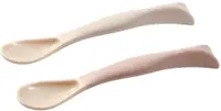 Set lingurițe din silicon Babyono - Be Active, 2 bucăți, bej și roz