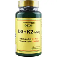 Vitamina D3 2000 UI + K2 (MK-7) 30cps moi