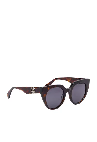 Ochelari de soare din material sintetic cu rame in forma de fluture - lentile UV400 - Maro - Marime unica