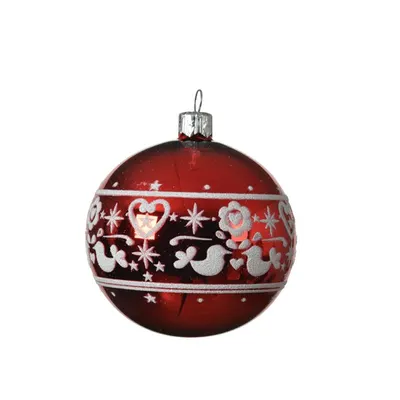 Glob - Glass Shiny Folklore Belt - Christmas Red