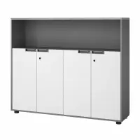 Corp mobilă birou cu 4 usi / comodă cu 4 usi si spatiu de bibliotecă ,design modern și elegant ,calitate premium , dimensiuni 1600*400*1200