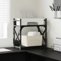 vidaXL Suport pentru imprimantă Stejar Negru 40 x 20 x 40 cm