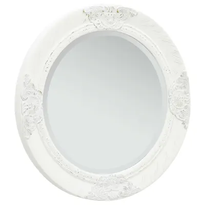 vidaXL Oglindă de perete în stil baroc, alb, 50 cm
