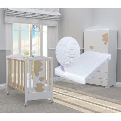 Pătuț Bambino Casa - Amore Naturale + cadou saltea Primavera Baby Luxe
