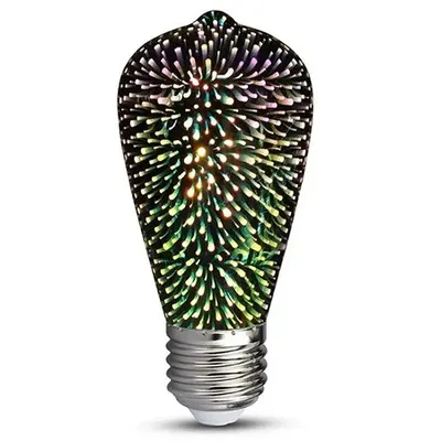 Bec LED ST64 E27 3W cu filament 3000K alb cald model 3D V-TAC SKU-212705