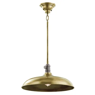 Lampa suspendata Cobson 1 Light Pendant/Semi Flush – Natural Brass