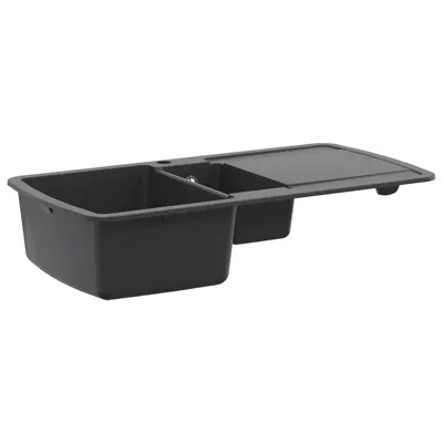 vidaXL Chiuvetă de bucătărie cu bazin dublu Granite 96 x 50 x 31 cm