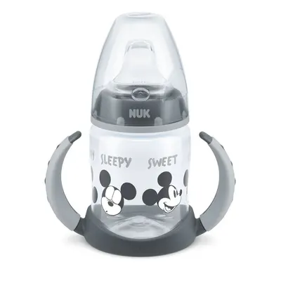 Canuta cu manere si cioc silicon cu control de temperatura Nuk First Choice Mickey Grey