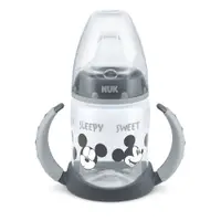 Canuta cu manere si cioc silicon cu control de temperatura Nuk First Choice Mickey Grey