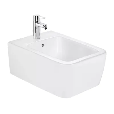 Bideu Roca Inspira Round A357525000, suspendat, cu orificiu pentru baterie standard, Alb