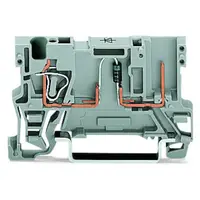 1-conductor/1-pin component carrier terminal block; with diode 1N4007; anode, right side; for DIN-rail 35 x 15 and 35 x 7.5; 4 mm²; CAGE CLAMP®; 4,00 mm²; gray