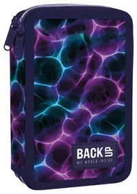 Penar cu rechizite BackUp 8 DW - Neon Waves, 2 fermoare