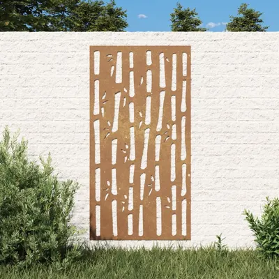 Gossi decor perete de gradina 105x55 cm design bambus otel corten