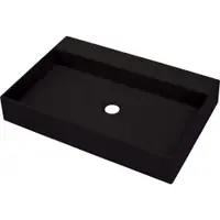 Lavoar pe blat negru mat din compozit 60 cm, dreptunghiular, Deante Correo