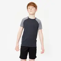 Tricou S580 educație fizică respirant Negru Băieți